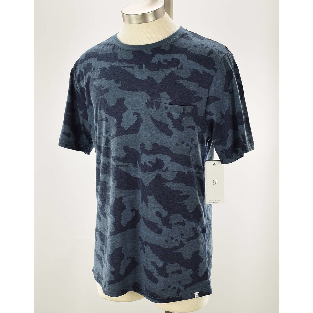 SOVEREIGN CODE Blue CAMO Crew Neck T Shirt LARGE